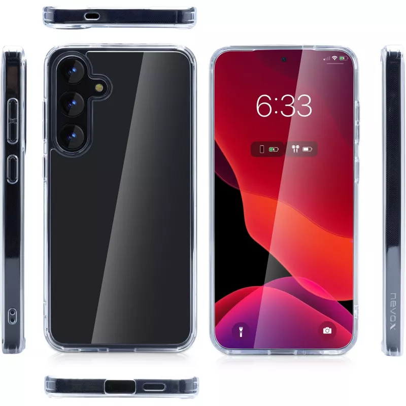 nevox StyleShell SHOCKFlex 2463 θήκη για Samsung Galaxy S25+, πολυανθρακικό/TPU, διάφανη