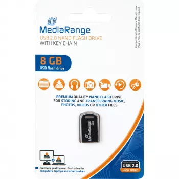 MediaRange Nano - USB flash drive - 8 GB - USB2.0 - μαύρο (MR920)