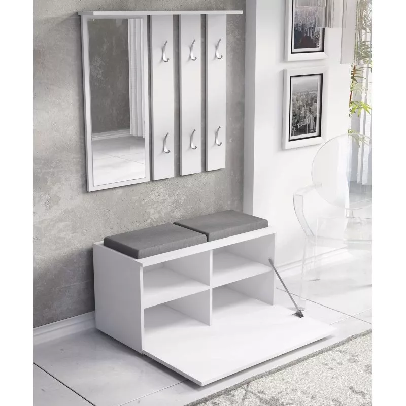 Επάνω ντουλάπι για την είσοδο e shop GAR OPAL BIEL — Λευκό, 1 περιστρεφόμενη πόρτα