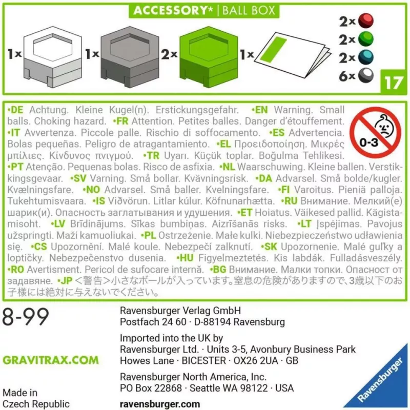 Παιχνίδι αξεσουάρ Ravensburger GraviTrax Κουτί με μπίλιες πολύχρωμο