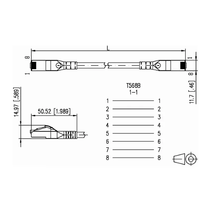 Metz 1308455077-E Καλώδιο Ethernet Patch Κίτρινο