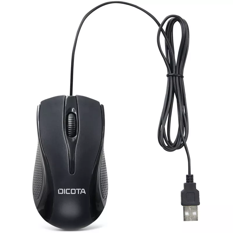 DICOTA - Ποντίκι - αμφίχειρο - Laser - 3 κουμπιά - Ενσύρματο - USB - Μαύρο (D32011)