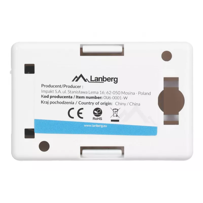 LANBERG Πρίζα τοίχου RJ-45 OU6-0001-W, Cat6, λευκή
