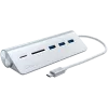 Satechi Type-C Αλουμινένιο Hub USB & Αναγνώστης καρτών, ασημί, ST-TCHCRS