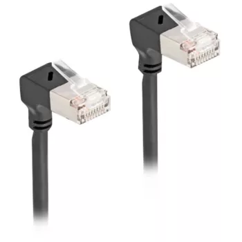 DeLOCK RJ45 Καλώδιο δικτύου Cat.6A S/FTP λεπτό 90° προς τα κάτω 5m μαύρο