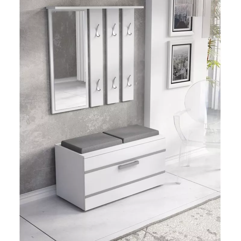Επάνω ντουλάπι για την είσοδο e shop GAR OPAL BIEL — Λευκό, 1 περιστρεφόμενη πόρτα