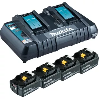 Makita DC18RD - Φορτιστής + Μπαταρία 4 x - Li-Ion - 6 Ah - 108 Wh - 2 x φόρτιση μπαταρίας (199485-6)