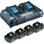 Makita DC18RD - Φορτιστής + Μπαταρία 4 x - Li-Ion - 6 Ah - 108 Wh - 2 x φόρτιση μπαταρίας (199485-6)