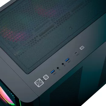 Κουτί υπολογιστή πύργου AEROCOOL P500C EVO-G-BK-v1 με 2 πλαϊνά από σκληρό γυαλί, μαύρο