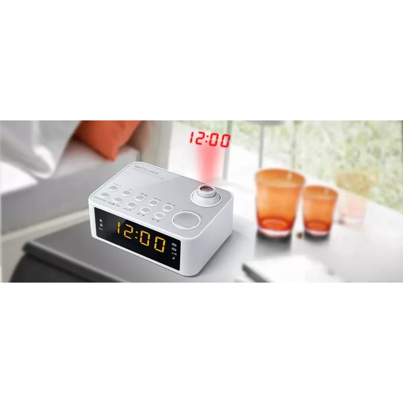 Ρολόι Muse M-178 PW ψηφιακό ασημί λευκό