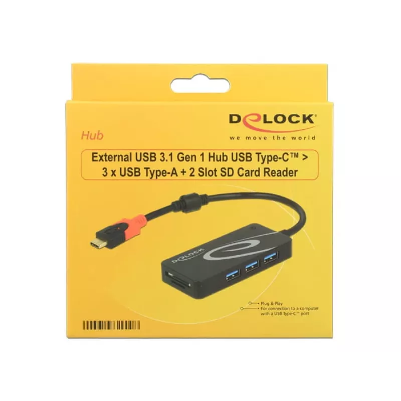 USB Hub DeLOCK USB 3.0 Type-C 3 θυρών