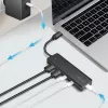 Hub USB-C, 4 θύρες 2x USB-A, 2x USB-C, Μαύρο