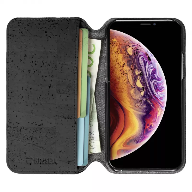 Krusell Birka 61806 PhoneWallet θήκη-πορτοφόλι για Apple iPhone 11 Pro Max, 16,5 cm (6,5 ίντσες), μαύρη