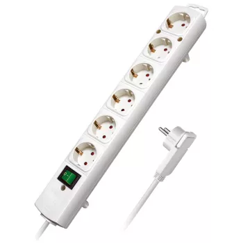 Πολύπριζο Brennenstuhl Comfort-Line Plus 6 θέσεων με επίπεδο βύσμα λευκό 2m