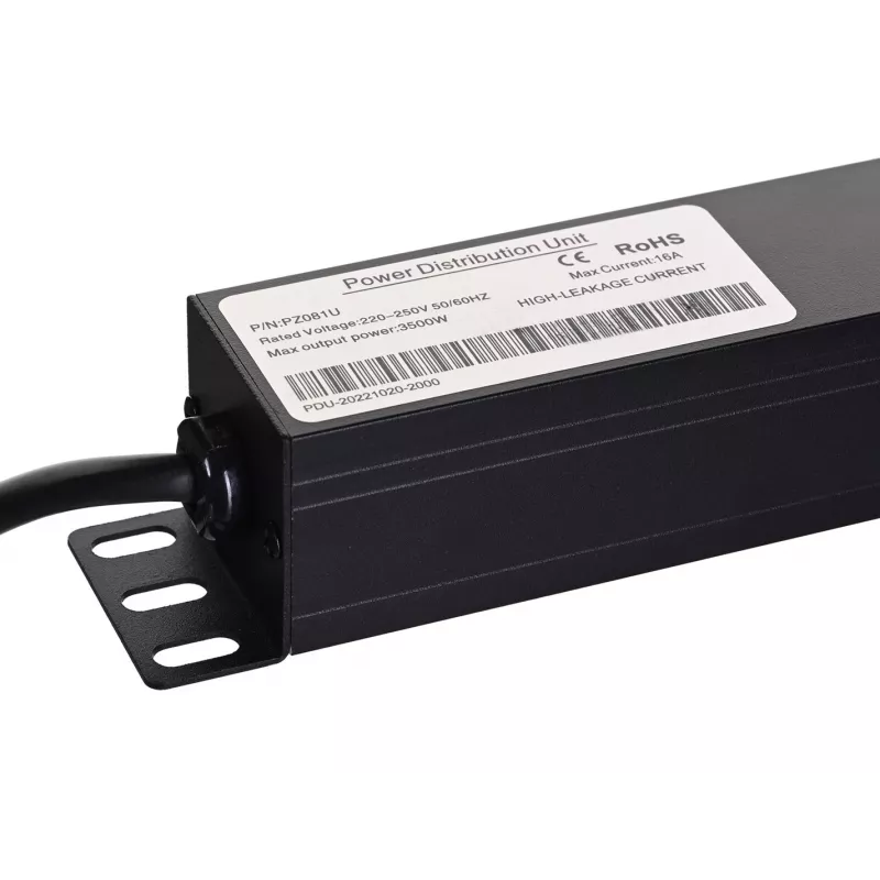 Alantec Πολύπριζο 19 ιντσών 1U, 8x CEE 7/5, διακόπτης, 1.8m (PZ081U)