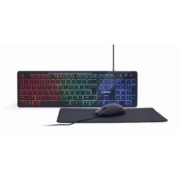 Ενσύρματο πληκτρολόγιο Full-Size με ποντίκι Gembird KBS-UML-01 — USB, QWERTY US, 104 πλήκτρα, μαύρο