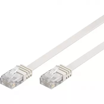 Wentronic Goobay CAT 5e επίπεδο καλώδιο patch, U/UTP, λευκό, 1,5 m - CCA μείγμα χαλκού (95191)