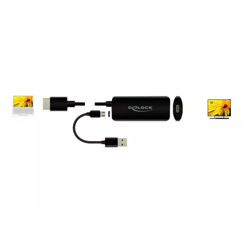 Προσαρμογέας αρσενικό HDMI-A σε θηλυκή USB Type-C DeLOCK 63251
