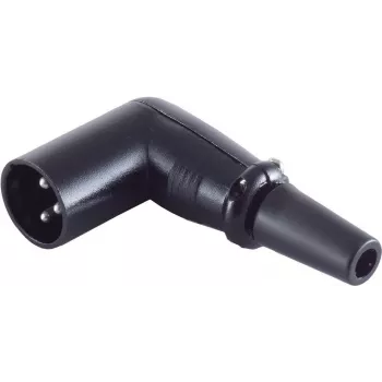 Γωνιακό βύσμα XLR ShiverPeaks BS55006 – 3-πολικό ορθογώνιο βύσμα μικροφώνου/καλωδίου, μαύρο