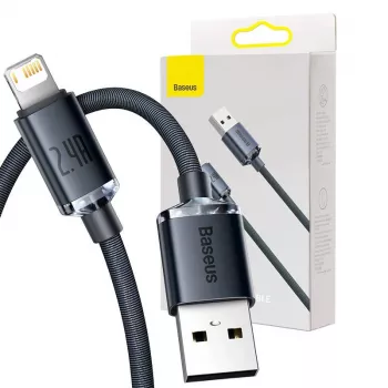 Baseus Crystal Shine καλώδιο USB σε Lightning, 2,4A, 2m (μαύρο)