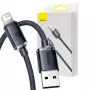 Baseus Crystal Shine καλώδιο USB σε Lightning, 2,4A, 2m (μαύρο)