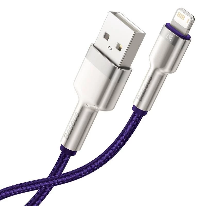Καλώδιο USB-A σε Lightning Baseus 1 m — καλώδιο δεδομένων USB, μωβ
