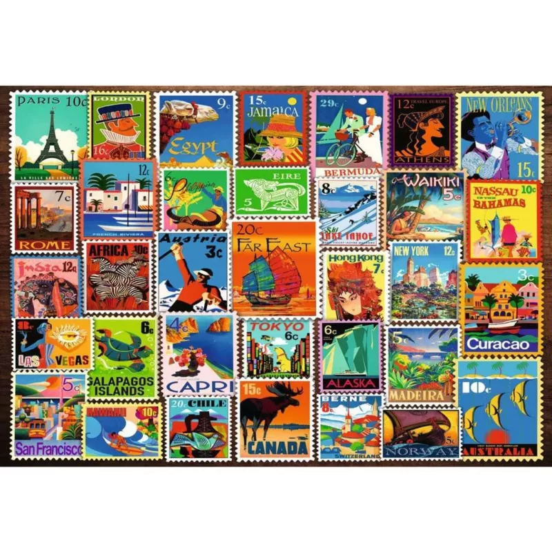Παζλ Ravensburger Feel Well & Puzzle – Briefmarken, 200 τεμάχια
