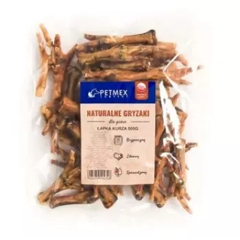 Προϊόν μάσησης PETMEX πόδι κοτόπουλου 500 g — φυσικό προϊόν μάσησης κοτόπουλου για ενήλικους σκύλους, 500 g