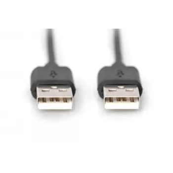 Καλώδιο σύνδεσης USB Assmann, Type A M/M, 3,0 m, συμβατό με USB 2.0, UL, μαύρο (AK-300100-030-S)