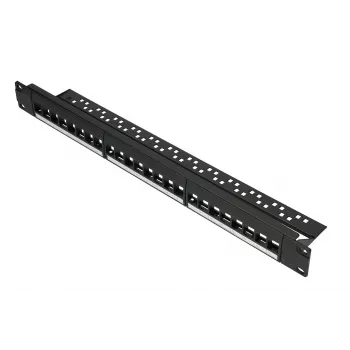 Patch panel Extralink 24-Port U/UTP (UTP) αρθρωτό, 1U, μαύρο, πλάτος 482,6 mm