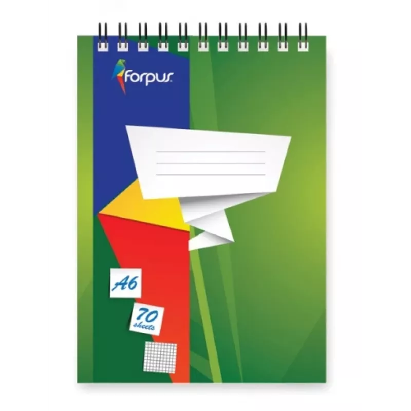 Τετράδιο με σπιράλ Forpus, A6/70, καρό 0723-004