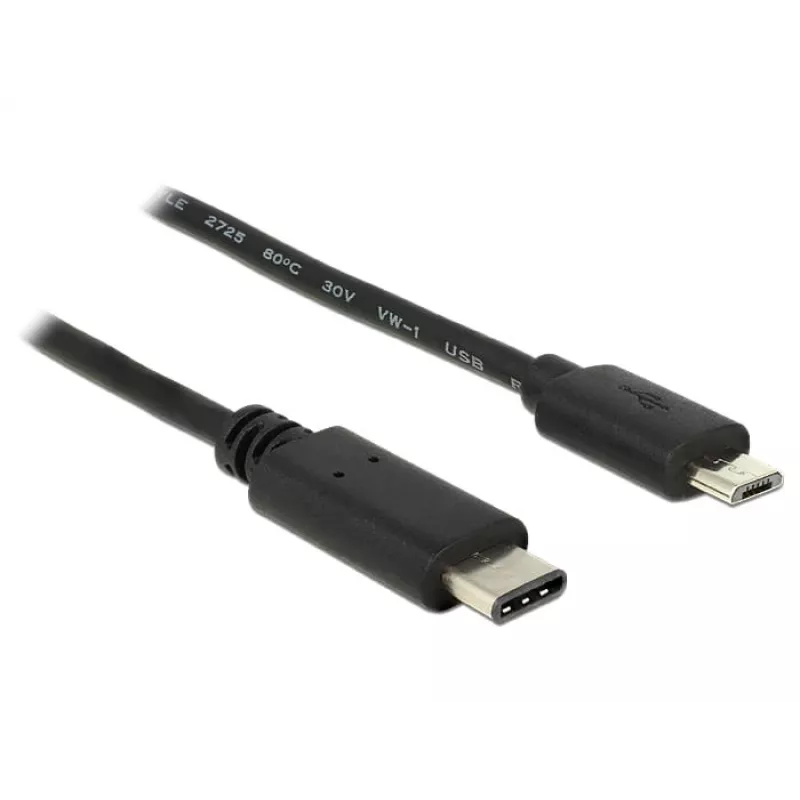 DeLOCK - Καλώδιο USB - 5 ακίδων Micro-USB Type-B (Α) - 24 ακίδων USB Type-C (Α) - 1,0 m (USB 3.1) - μαύρο (83602)