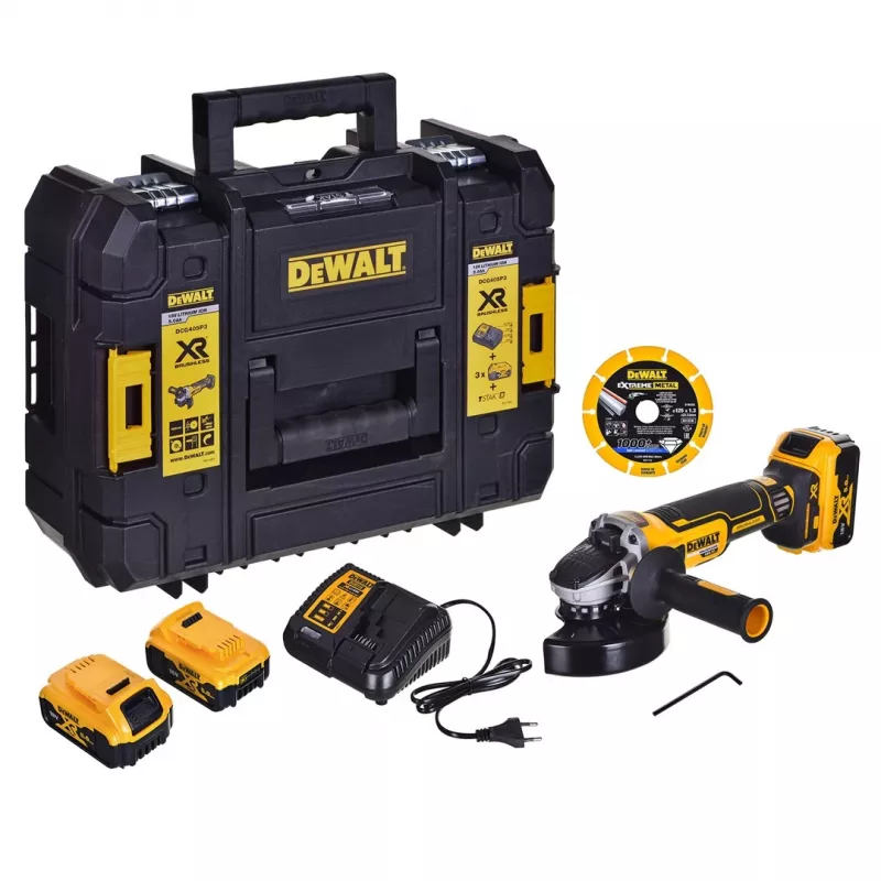 DeWALT Γωνιακός τροχός DCG405P3 18V (DCG405P3-QW)