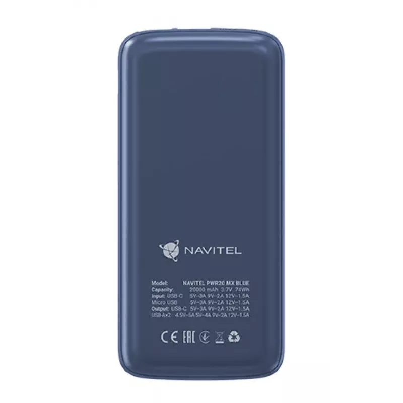 Φορητό powerbank Navitel PWR20 MX BLUE 20000 mAh