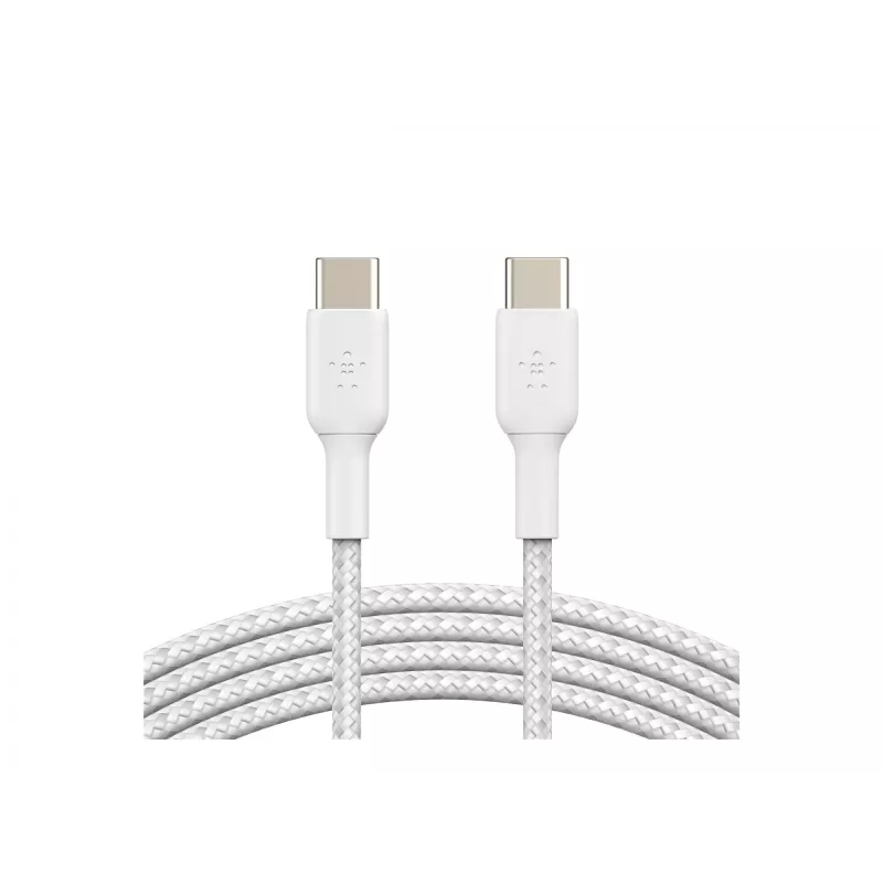 Καλώδιο πλεκτό USB-C σε USB-C 1m λευκό