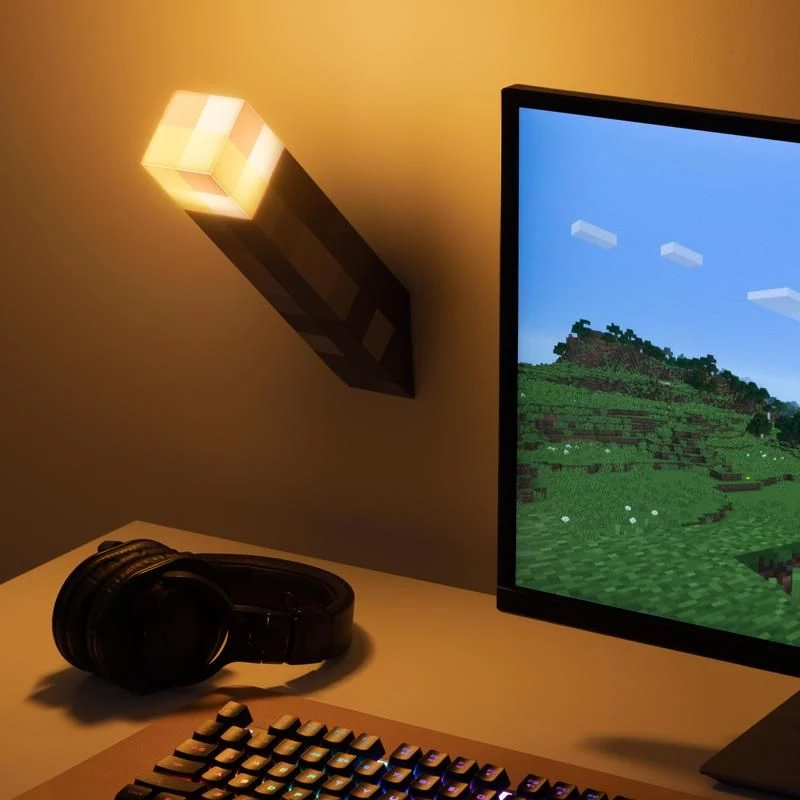 Επιτραπέζιο φωτιστικό Paladone Torch Light PP9202MCFV3 σχέδιο Minecraft με μπαταρία