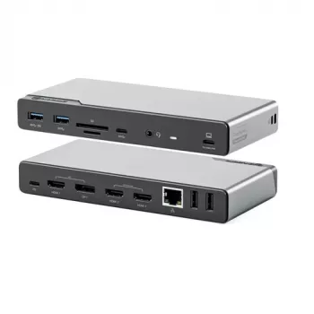 ALOGIC DV4 - Σταθμός σύνδεσης - για Laptop - USB-C / USB-A - 3 x HDMI, DP - 1GbE (DUCDV4)