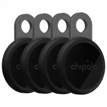 Chipolo LOOP συσκευασία 4 τεμ. επαναφορτιζόμενος Bluetooth tracker Charcoal συμβατός με Apple Find My