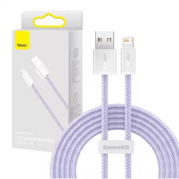 Καλώδιο Baseus Dynamic USB σε Lightning, 2,4 A, 2 m (μωβ)