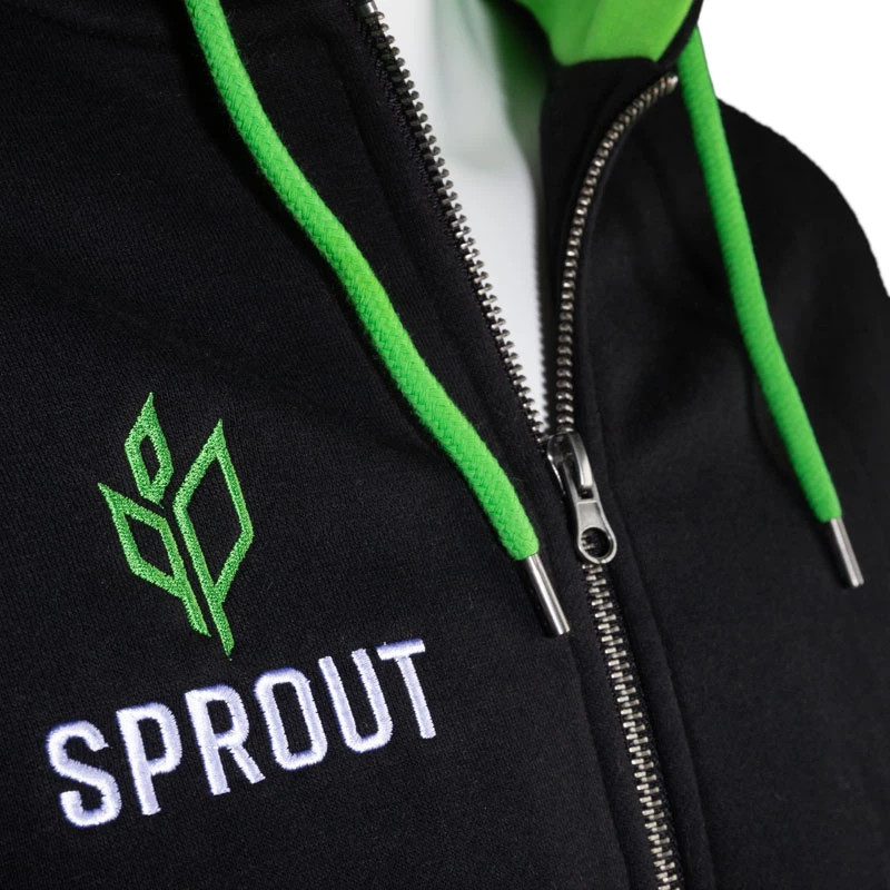 GamersWear SPROUT Basic Zip-Hoodie μέγεθος M μαύρο/πράσινο