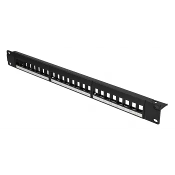 Patch panel Extralink 24-Port U/UTP (UTP) αρθρωτό, 1U, μαύρο, πλάτος 482,6 mm