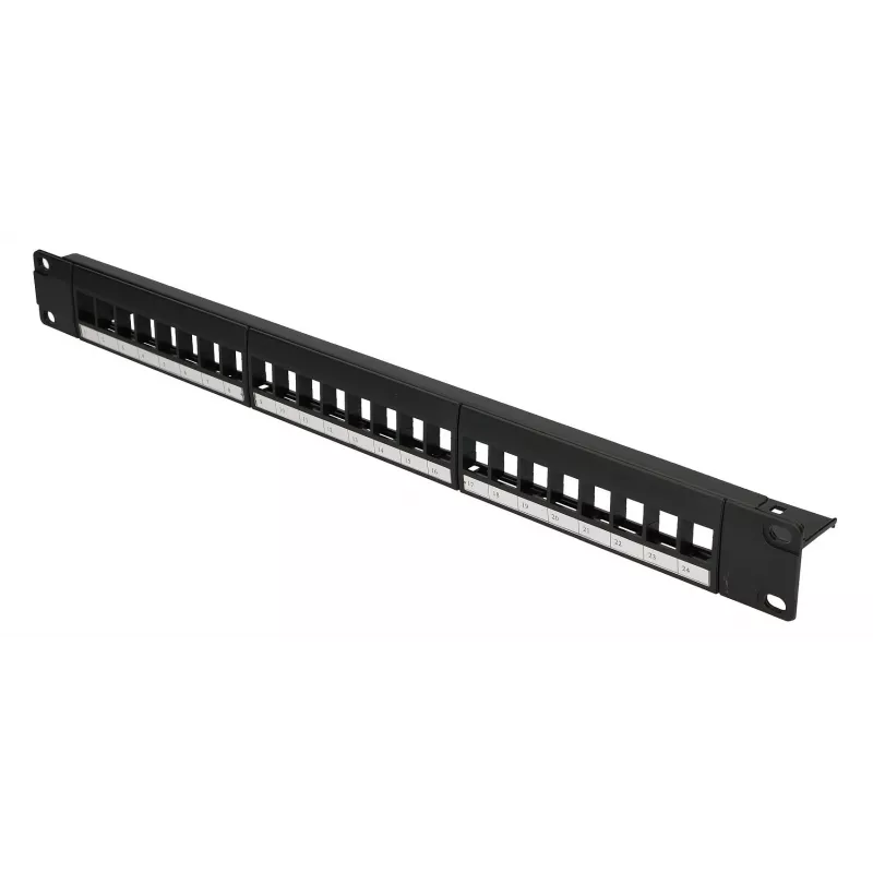 Patch panel Extralink 24-Port U/UTP (UTP) αρθρωτό, 1U, μαύρο, πλάτος 482,6 mm