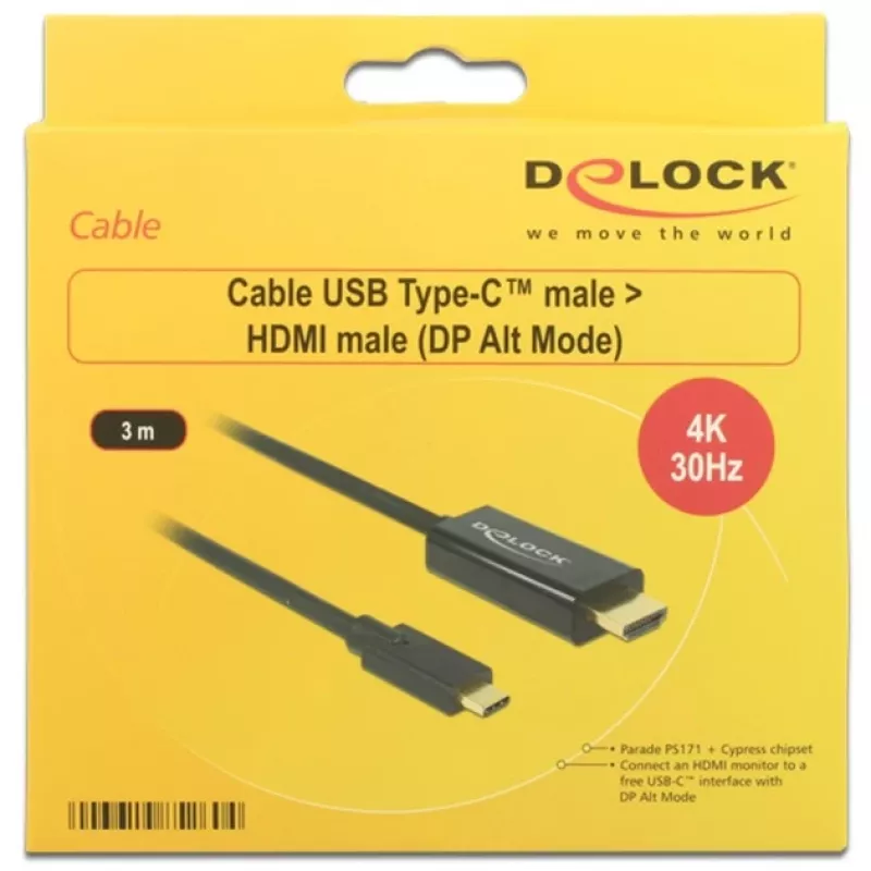 Προσαρμογέας καλωδίου βίντεο DeLOCK 85260 USB Type-C HDMI 3 m μαύρο