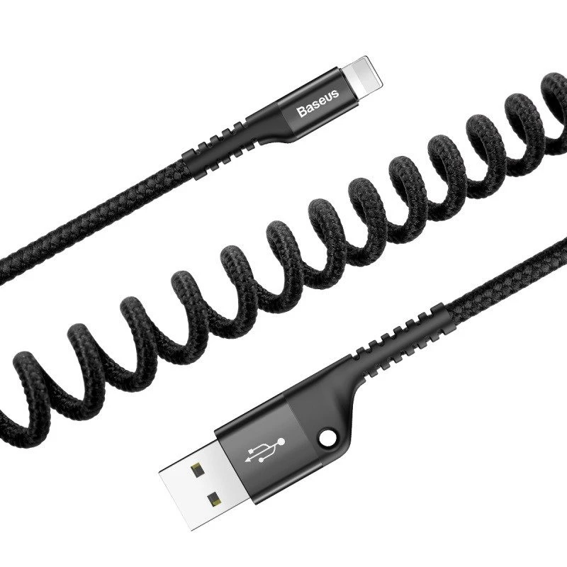 Baseus Σπιράλ καλώδιο Lightning 1m 2A (μαύρο)
