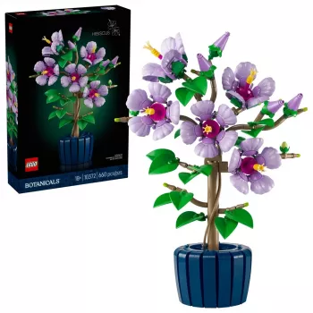 LEGO Botanical Σετ κατασκευής Hibiscus Flower 10372 – 660 τεμάχια, μοντέλο έκθεσης, 250×360×130 mm