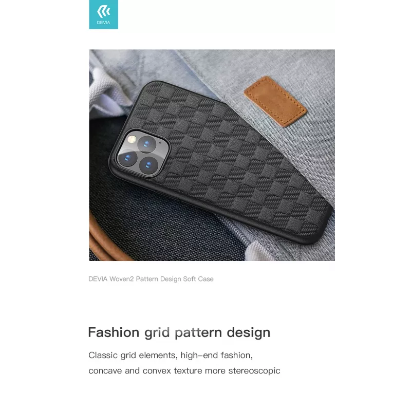 Softcase Devia Woven2 για iPhone 11 Pro – υφασμάτινη υφή, μαύρο