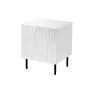 Κομοδίνο Cama Meble JUNGLE 53,5×40,5×44 cm λευκό ματ, MDF & μοριοσανίδα, μαύρα πόδια, σετ 2 τεμ.