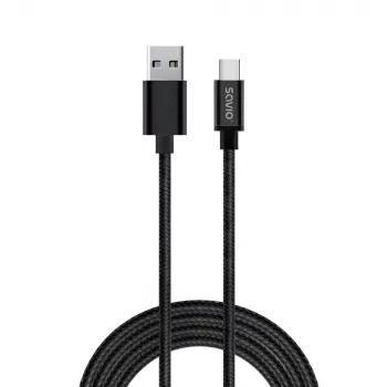 Καλώδιο USB Savio CL-129 2 m USB 2.0 USB A USB C μαύρο