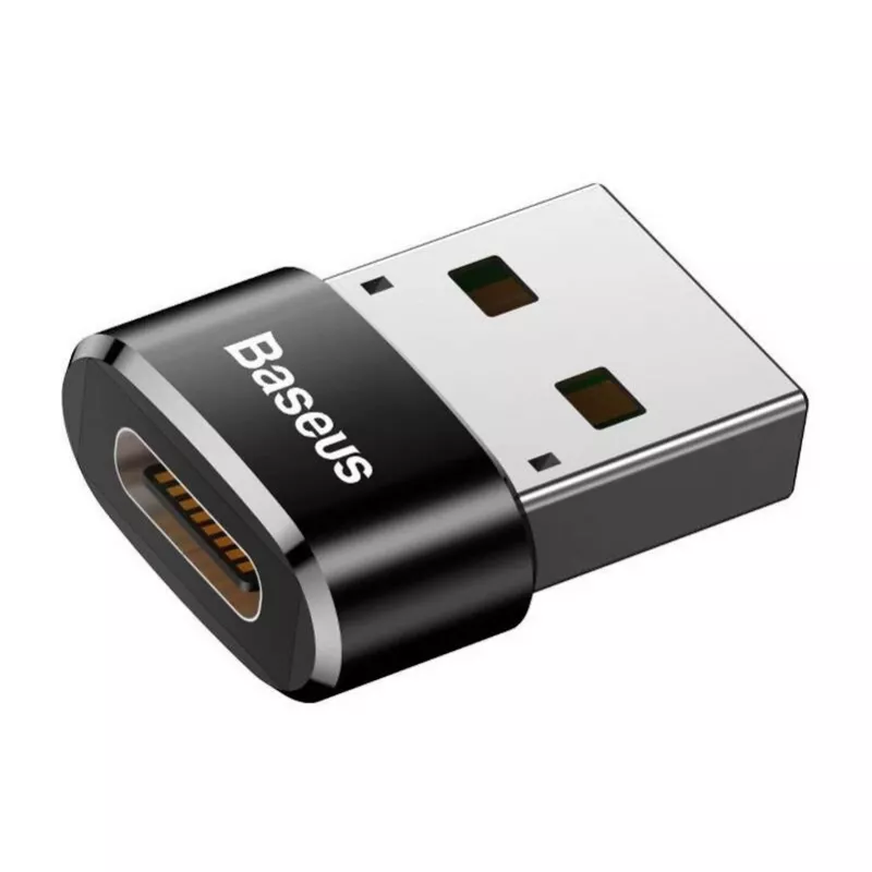 Baseus βύσμα USB σε υποδοχή Type-C αντάπτορας μετατροπέας μαύρο
