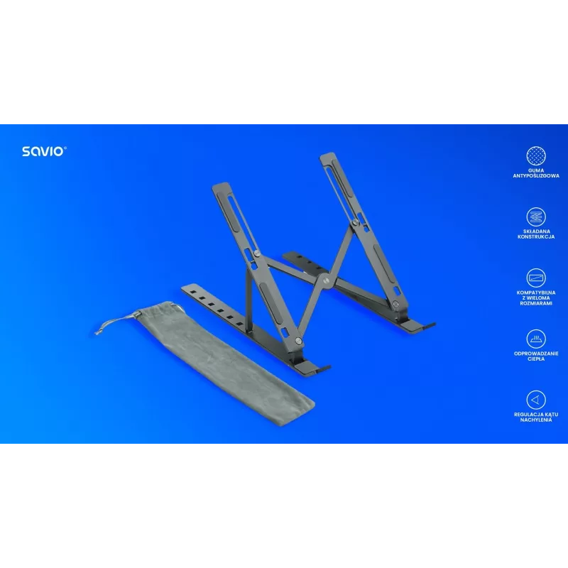 Βάση laptop Savio SAVPB-01 Ασημί